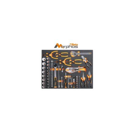 BETA 024504274 - Plateau thermoformé EVA douilles de 1/2" et pinces (52 pcs.)
