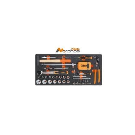BETA 027500014 - Plateau thermoformé EVA douilles de 1/2" et 1/4" (74 pcs.)