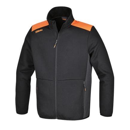 BETA 075650401 - Sweatshirt zippé, noir avec empiècements gris anthracite