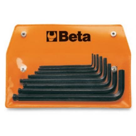 BETA 000960997 - Jeu de 8 clés mâles 6 pans coudées à tête sphérique en trousse