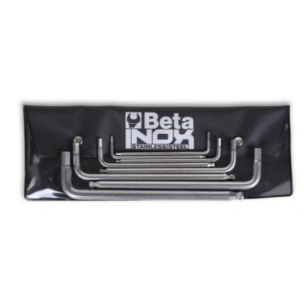 BETA 000962000 - Jeu de 8 clés mâles 6 pans coudées, à tête sphérique, en acier inoxydable, en étui