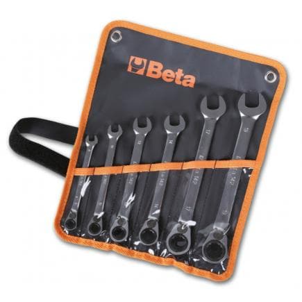 BETA 001420066 - Jeu de 6 clés mixtes à cliquet réversible en trousse