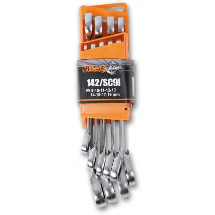 BETA 001420087 - Jeu de 9 clés mixtes à cliquet réversible avec support compact