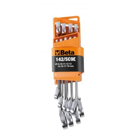 BETA 001420088 - Jeu de 9 clés mixtes à cliquet réversible avec support compact