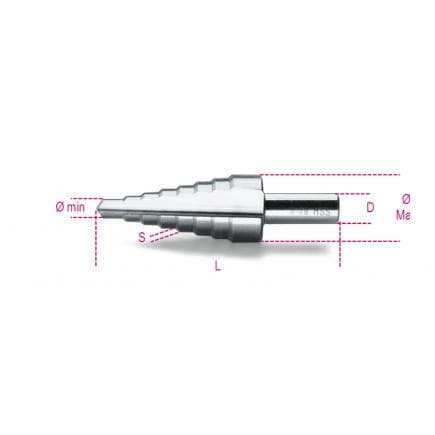 BETA 004250010 - Foret conique étagé en acier HSS (lot muliple)