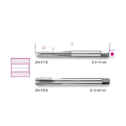 BETA 004280012 - Tarauds machine pour trous débouchants avec pas gros en acier HSS (lot muliple)