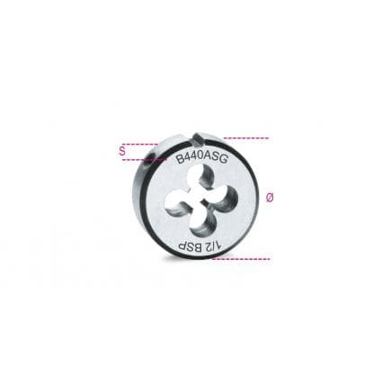 BETA 004400257 - Filière ronde avec filetage GAS en acier au chrome (lot muliple)