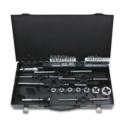 BETA 004470055 - Assortiment de tarauds et filières HSS à filetage métrique et accessoires en coffret métal