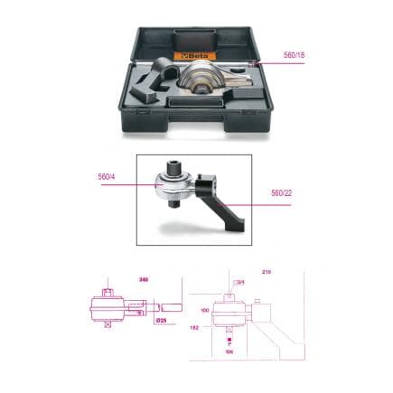 BETA 005600004 - Multiplicateur de couple et accessoires pour serrages à droite et gauche avec rapport 5:1 avec bras de réaction