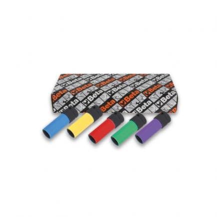 BETA 007200645 - Coffret de 5 douilles à chocs gainées pour écrous de roues en alliage léger