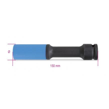 BETA 007200737 - Douille à chocs colorées, série longue avec embouts polymères pour écrous de roues
