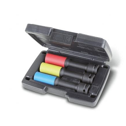 BETA 007200753 - Jeu de 3 chiavi douilles à chocs colorées série longue avec embouts polymères pour écrous de roues