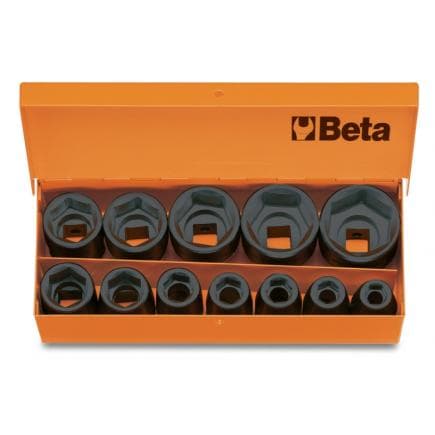 BETA 007200912 - Jeu de 12 douilles à choc 1/2" en coffret tôle
