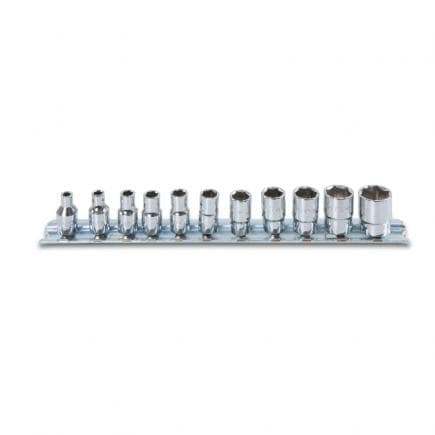 BETA 009000389 - Jeu de 11 douilles 6 pans 1/4" chromées