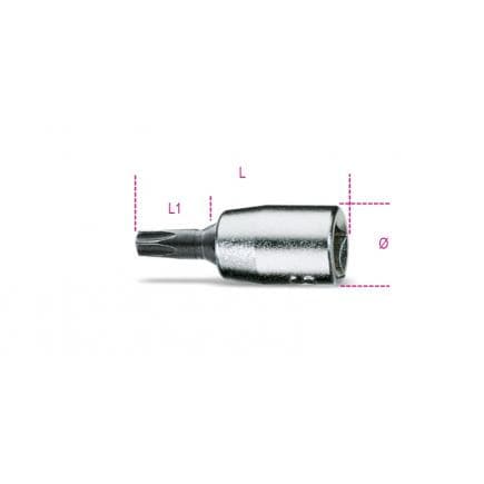 BETA 009000718 - Douille tournevis pour vis Torx® 1/4" avec embouts brunis (lot muliple)