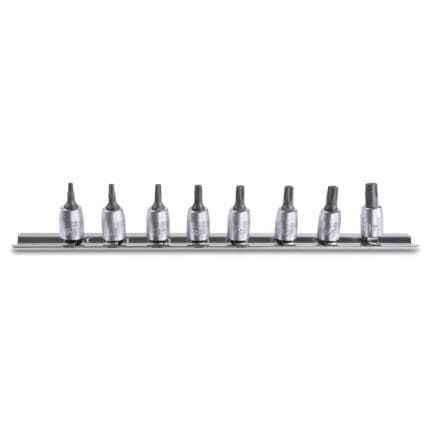BETA 009000730 - Jeu de 8 douilles tournevis 1/4" pour vis Torx avec support