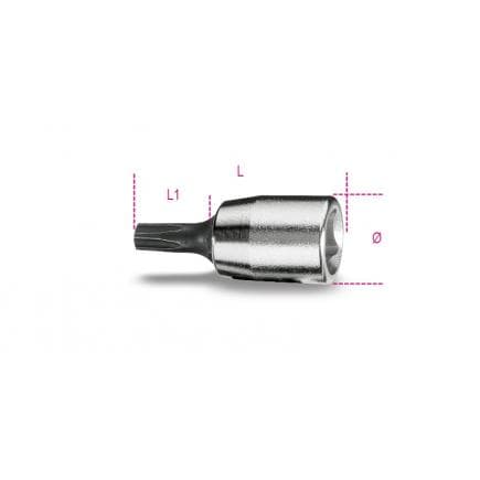 BETA 009000770 - Douille tournevis 1/4" pour vis en étoile à 5 pointes avec embouts brunis (lot muliple)