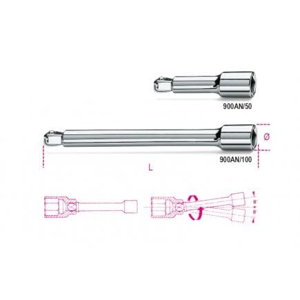 BETA 009000825 - Rallonge angulaire carrés mâle et femelle 1/4" (lot muliple)