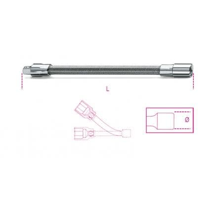 BETA 009000828 - Rallonge flexible carrés mâle et femelle 1/4" (lot muliple)