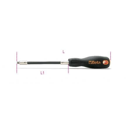 BETA 009000839 - Poignée emmanchée flexible carré mâle 1/4" (lot muliple)