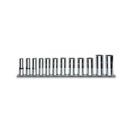 BETA 009100365 - Jeu de 12 douilles 12 pans 3/8" longue sur support
