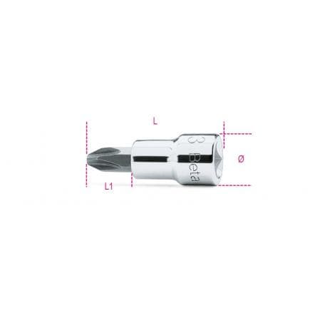 BETA 009100473 - Douille tournevis pour vis Phillips® 3/8" (lot muliple)