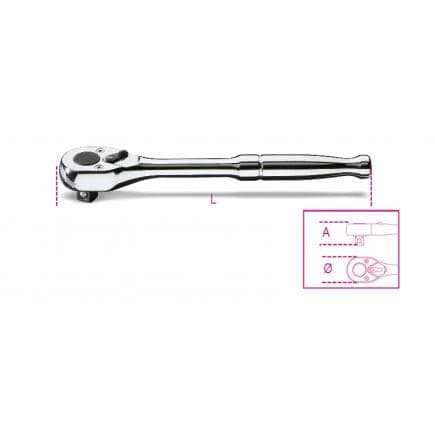 BETA 009100875 - Cliquet réversible carré mâle 3/8" avec manche métallique (lot muliple)