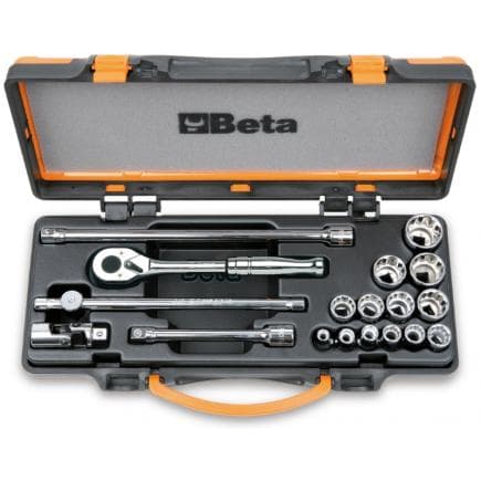 BETA 009100926 - Jeu de 13 douilles 12 pans et 5 accessoires pour maintenance aéronautique