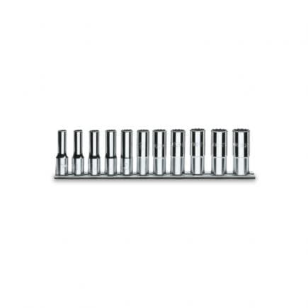 BETA 009200369 - Jeu de 11 douilles 12 pans longue 1/2" sur support