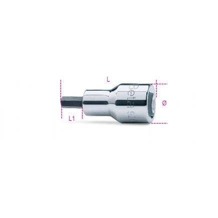 BETA 009200468 - Douille tournevis pour vis 6 pans creux 1/2" (lot muliple)