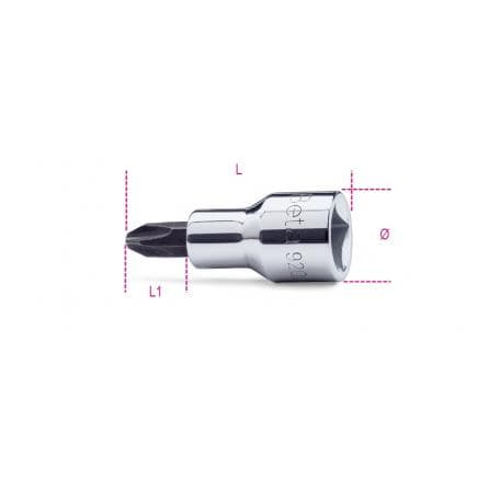 BETA 009200474 - Douille tournevis pour vis Phillips® 1/2" (lot muliple)