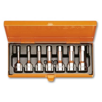 BETA 009200518 - Jeu de 7 douilles tournevis pour vis 6 pans creux 1/2" en coffret