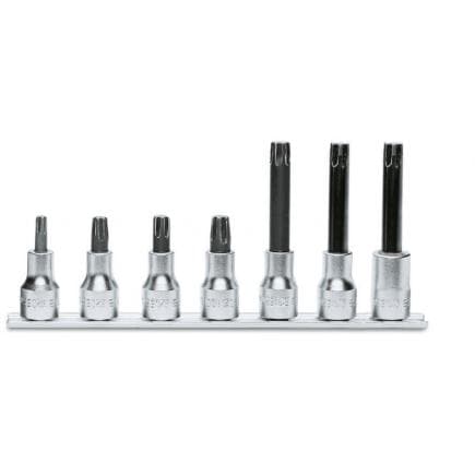 BETA 009200598 - Jeu de 7 douilles pour vis à 6 cannelures 1/2" sur support
