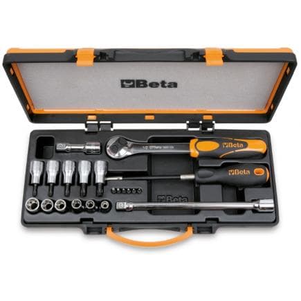 BETA 009200989 - Coffret de 6 embouts, 6 douilles, 5 tournevis à douille et 4 accessoires pour vis à tête Torx®