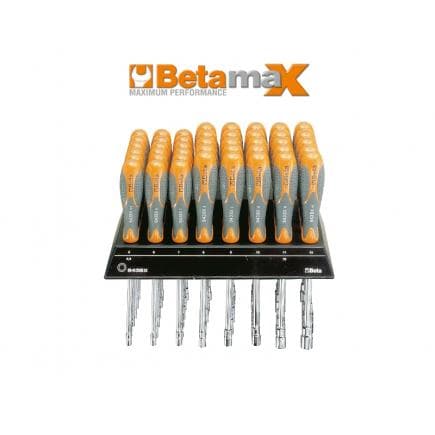 BETA 009430701 - Présentoir mural avec 43 clés a douille emmanchées longue