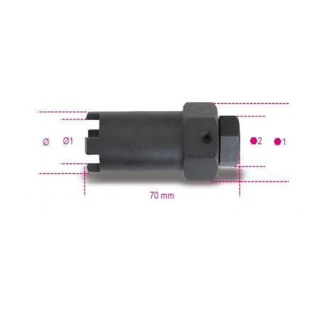 BETA 009600148 - Douille à encoches pour écrous porte-injecteurs 70mm