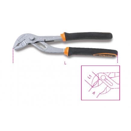 BETA 010470340 - Pince multiprise entrepassée avec bouton de réglage et branches bi-matière (lot muliple)
