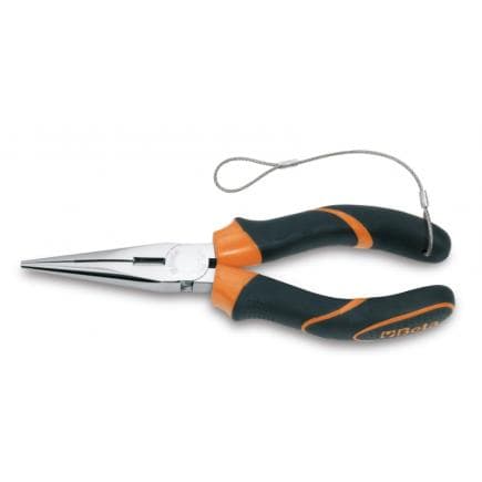 BETA 011664040 - Pince à becs demi-ronds longs striés branches gainées confort bi-matières
