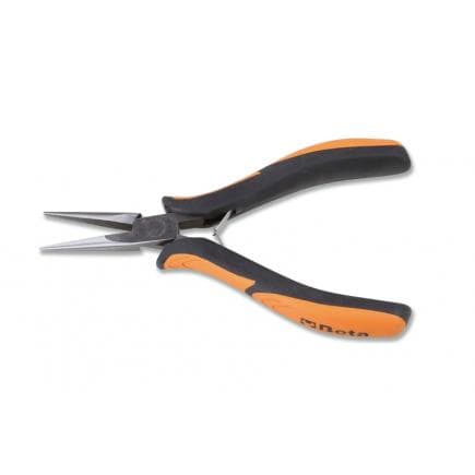 BETA 011770101 - Pince de précision à becs demi-ronds longs lisses branches gainées confort bi-matières (lot muliple)