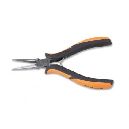 BETA 011780101 - Pince de précision à becs demi-ronds longs lisses effilés branches gainées confort bi-matières (lot muliple)