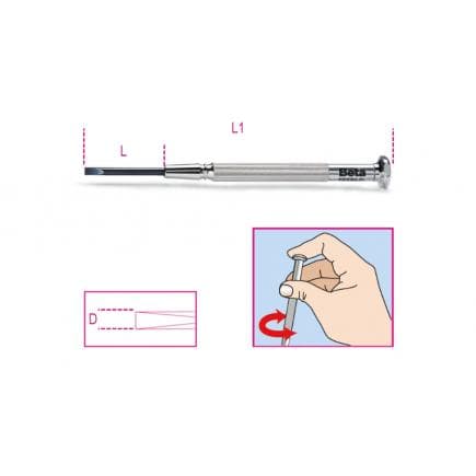 BETA 012290224 - Micro-tournevis pour vis à fente (lot muliple)