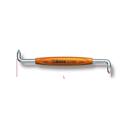 BETA 012380201 - Tournevis coudé pour vis Phillips® (lot muliple)