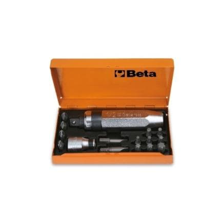 BETA 012950108 - Tournevis à frapper avec 14 embouts et 1 douille porte-embouts