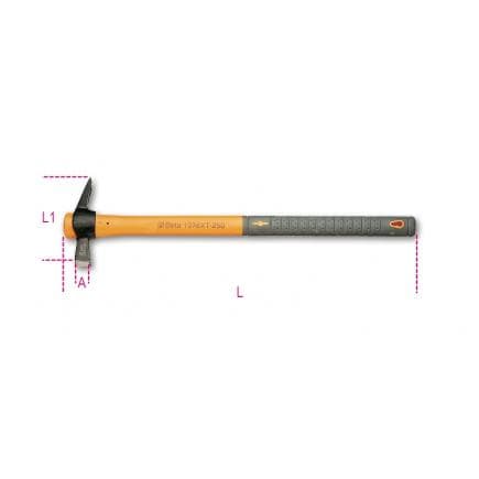 BETA 013760525 - Marteau de charpentier avec porte-clous aimanté et manche en plastique (lot muliple)