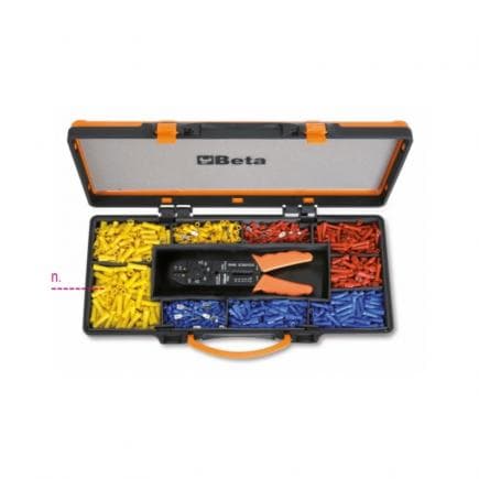 BETA 016020045 - Pince à cosses préisolées série légère avec assortiment de 450 cosses