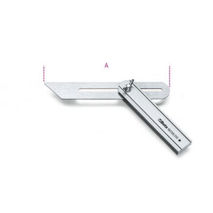 BETA 016720120 - Fausse équerre à coulisse lame en acier chromée, talon en aluminium (lot muliple)
