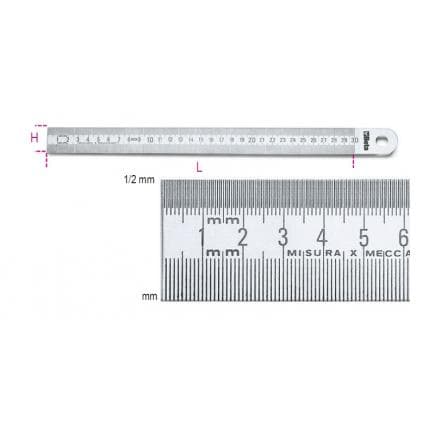 BETA 016830050 - Réglet semi-rigide en acier inoxydable (lot muliple)