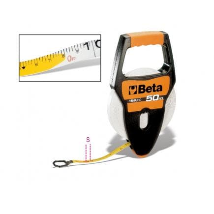 BETA 016940230 - Mesure longue à ruban à poignée boîtier en ABS antichoc ruban en fibre de verre recouvert de PVC
