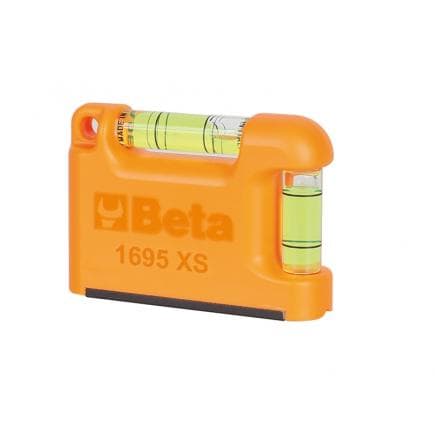 BETA 016950250 - Niveau de poche avec base en "V" magnétique en aluminium profilé 2 fioles incassables précision: 1 mm/m (lot muliple)