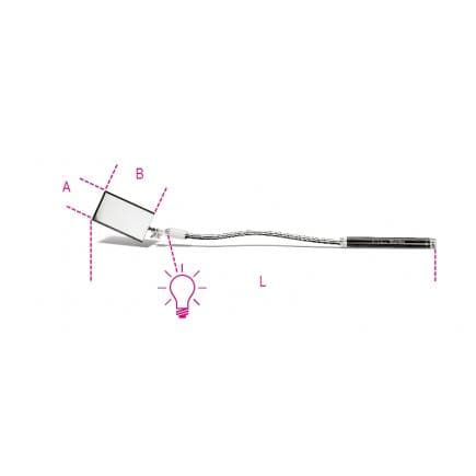 BETA 017150115 - Miroir d'inspection flexible rectangulaire avec lampe